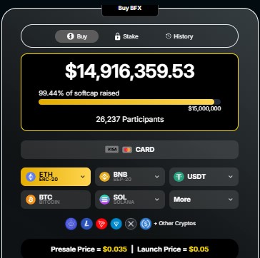 BlockchainFX Presale Dashboard