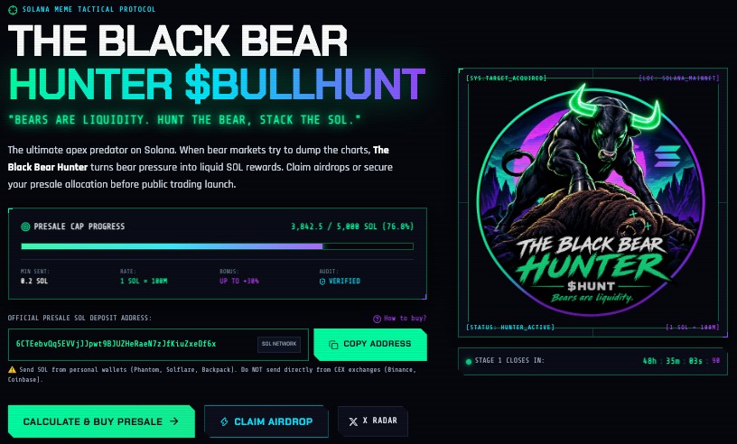 Bullhunt Presale page Bullhunt Presale page