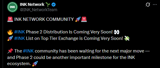 INK Network Exchange Listing X Post INK Network Exchange Listing X Post