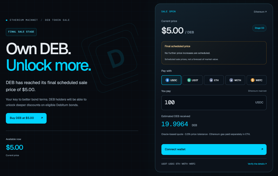 Debitum Presale Price Debitum Presale Price