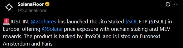 Jito staked SOL ETP Jito staked SOL ETP