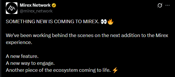 Mirex Network Update Mirex Network Update