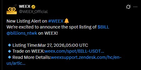 Billions Network WEEX listing