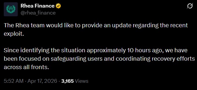 Rhea Finance Update