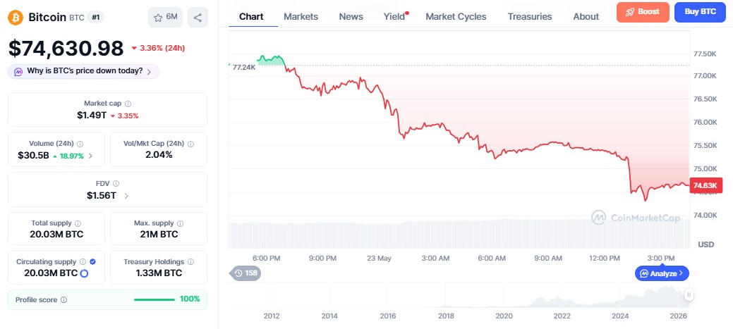 Bitcoin price chart