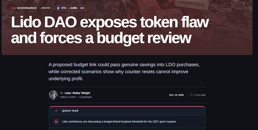 Ethereum News on the Lido DAO Buyback Debate