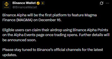 Magma binance listing Magma binance listing