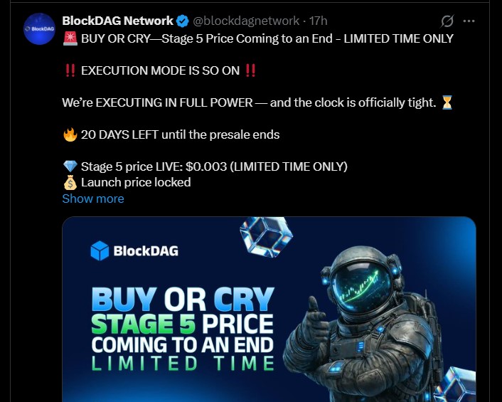 $BDAG Stage 5 Presale Price