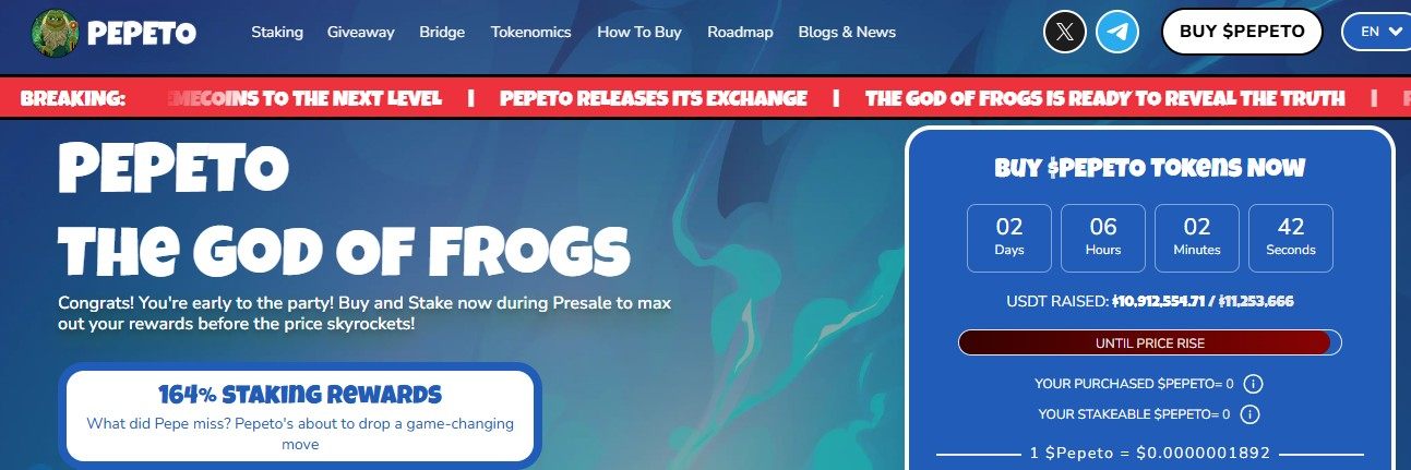 Pepeto official Website