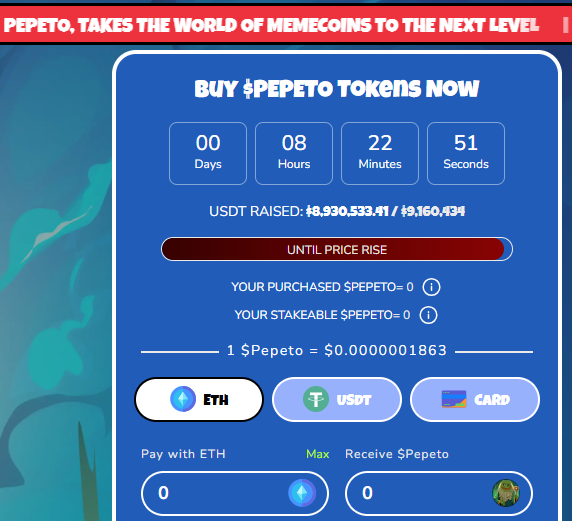 pepeto tokens now