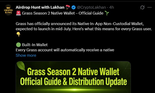 Grass Airdrop Season 2 Distribution Buzz