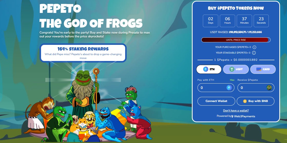 the official Pepeto website the official Pepeto website