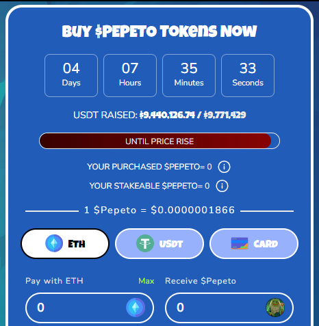 pepeto presale tokens