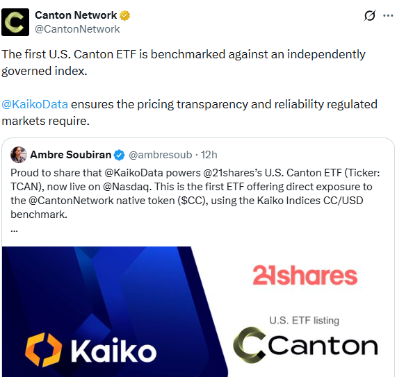 Canton Network ETF TCAN Nasdaq launch
