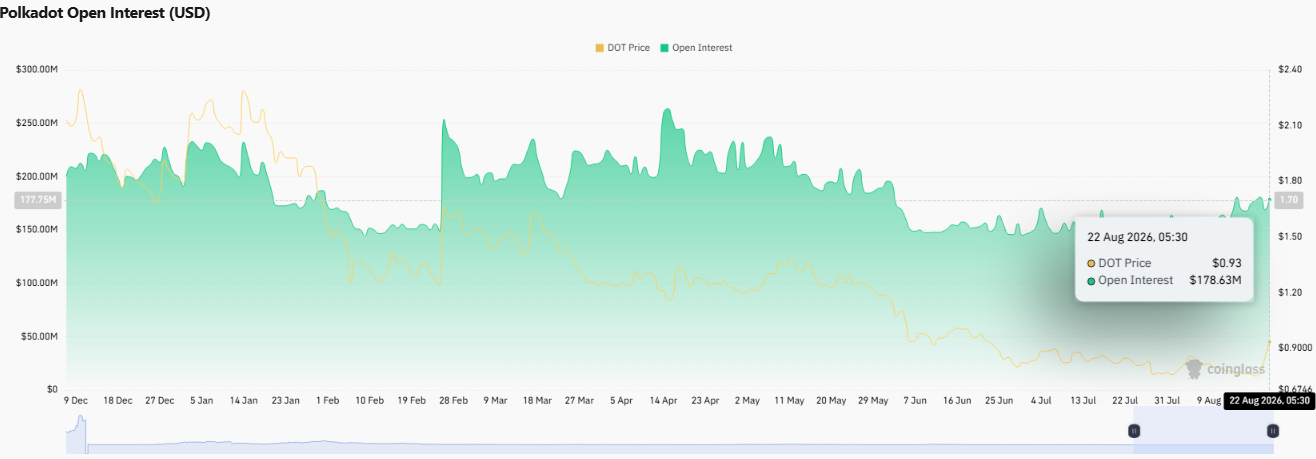 polkadot open intrest chart today 