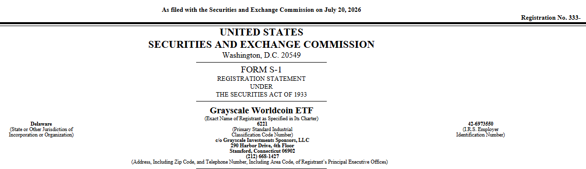 Grayscale Worldcoin ETF S-1 Registration