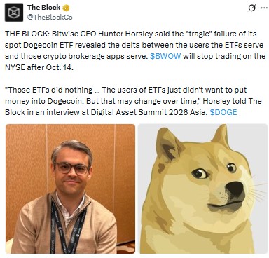 Hunter Horsley made the comments on DOGE ETF users Hunter Horsley made the comments on DOGE ETF users