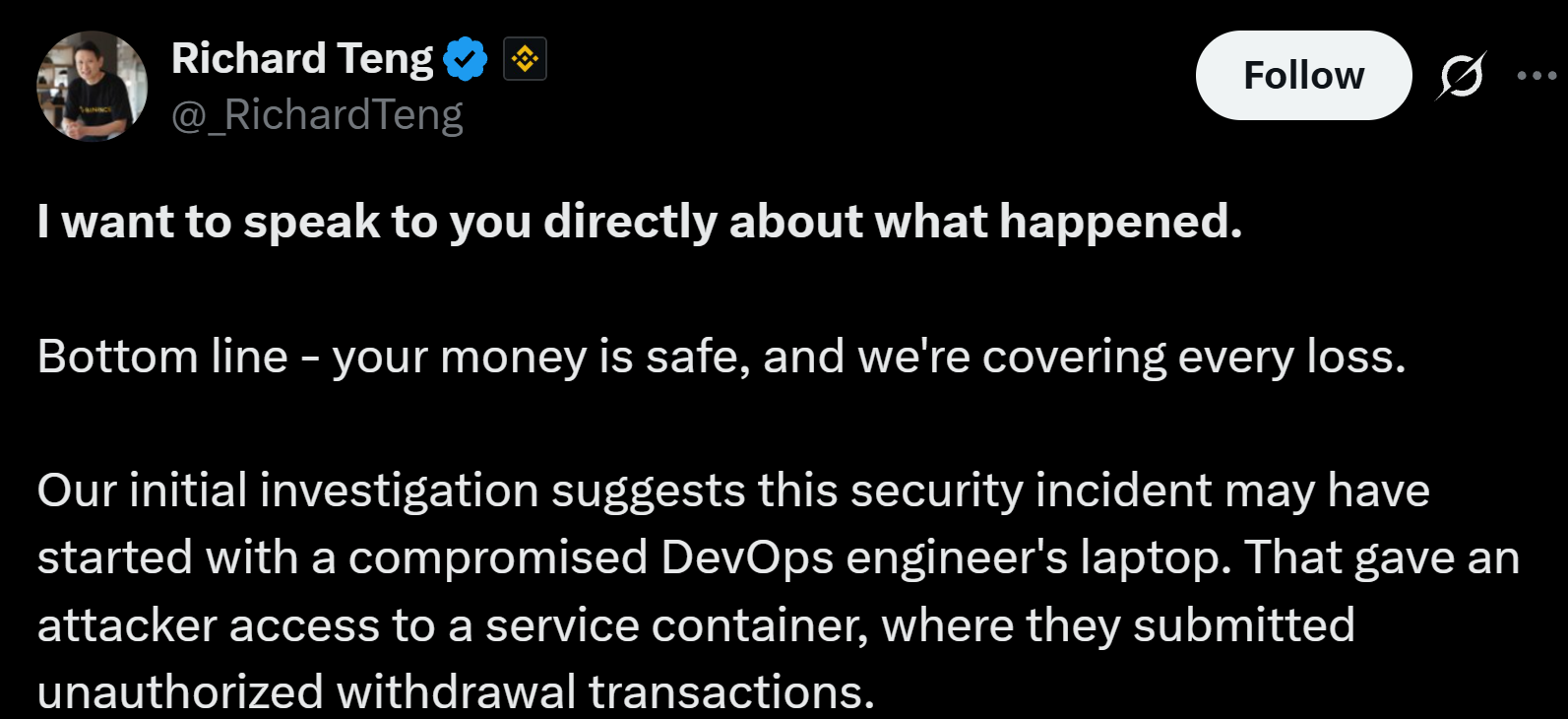 Information by Richard Teng on X