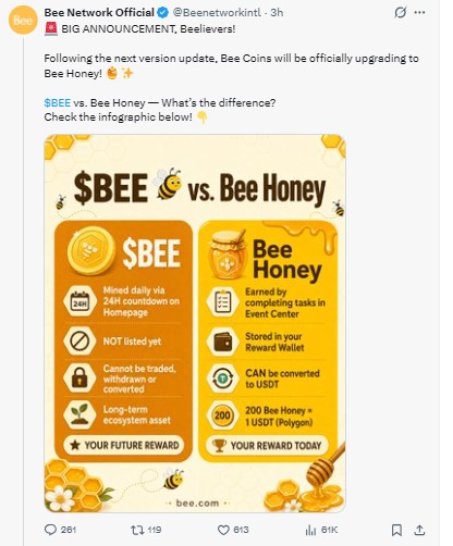 Bee Network official update on x