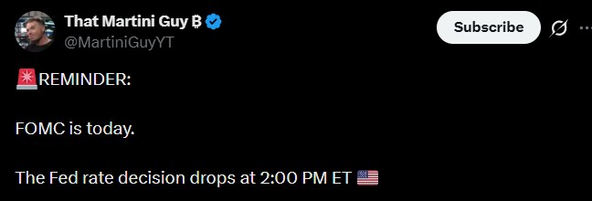 FOMC Meeting  Decision Today