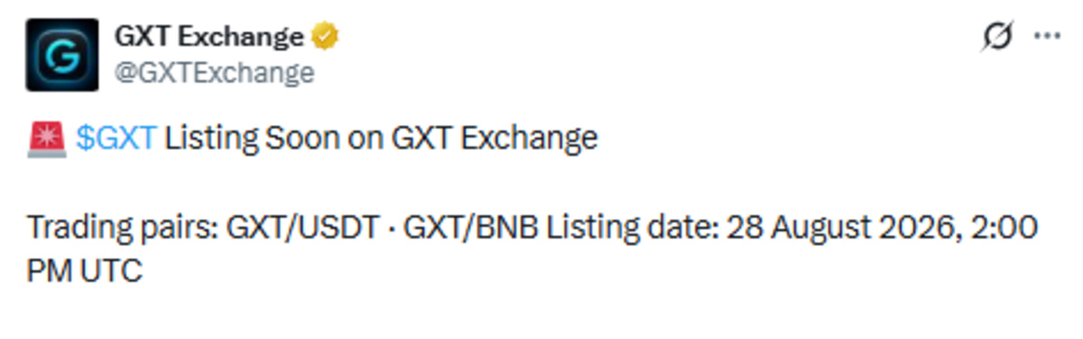 Official GXT Exchange post screenshot of listing details Official GXT Exchange post screenshot of listing details
