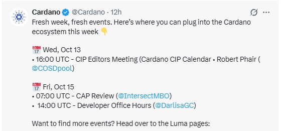 per the official Cardano schedule per the official Cardano schedule