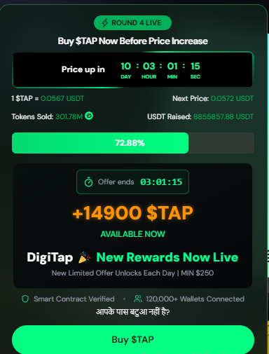 the DigiTap presale Update