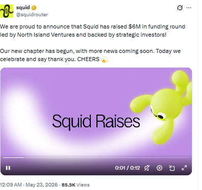 Squid Router $6M funding round announcement for QUID Squid Router $6M funding round announcement for QUID