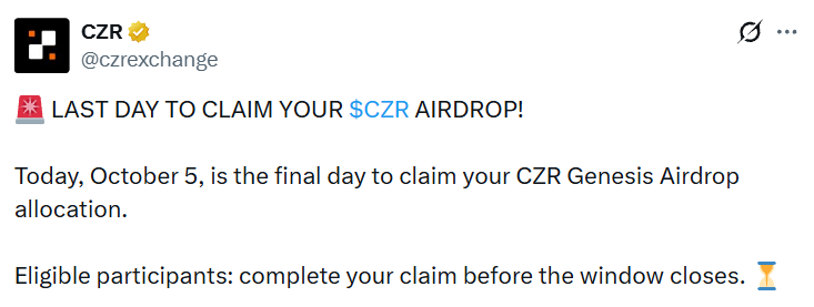 CZR token claim details CZR token claim details