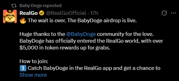 BabyDoge airdrop live BabyDoge airdrop live