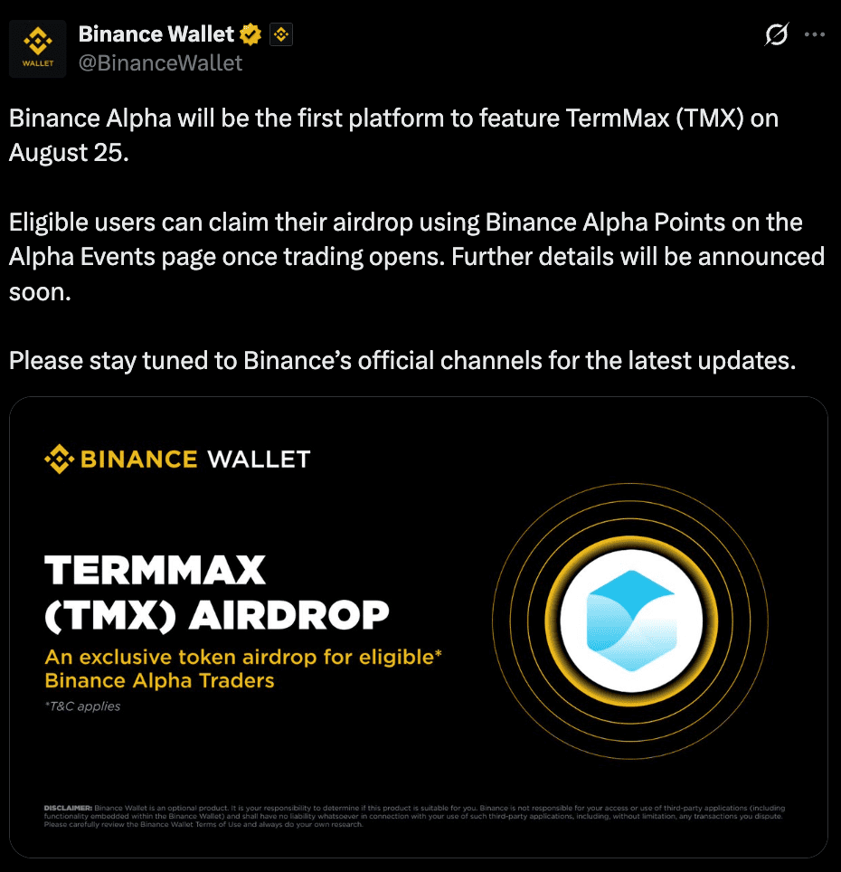 Binance Official Tweet
