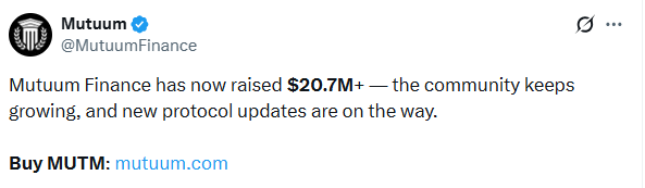 Mutuum Finance Presale, 20.7 million raised and phase 7 live.