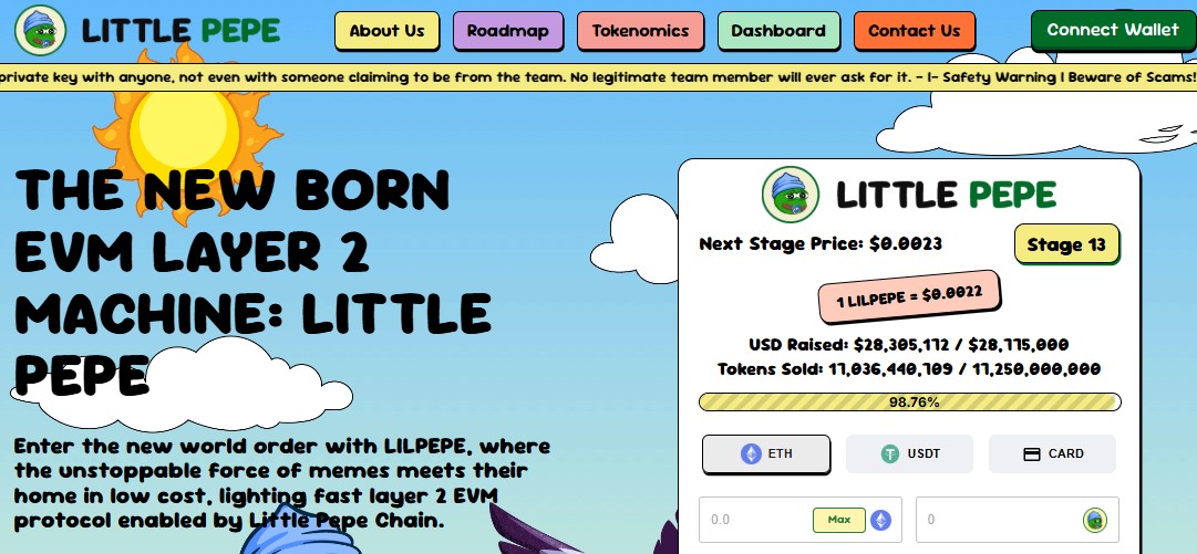 Little Pepe presale dashboard Little Pepe presale dashboard