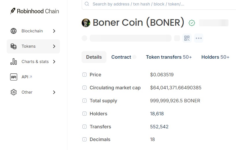 The Robinhood Chain explorer The Robinhood Chain explorer