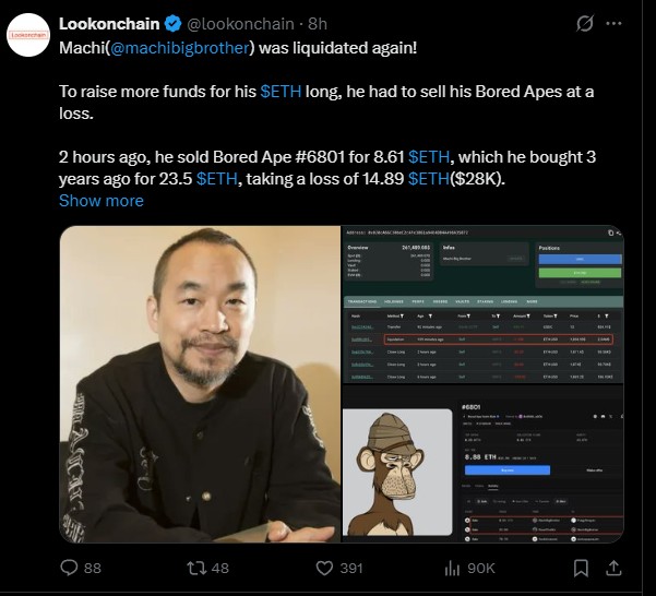 Machi Big Brother Faces ETH Liquidation