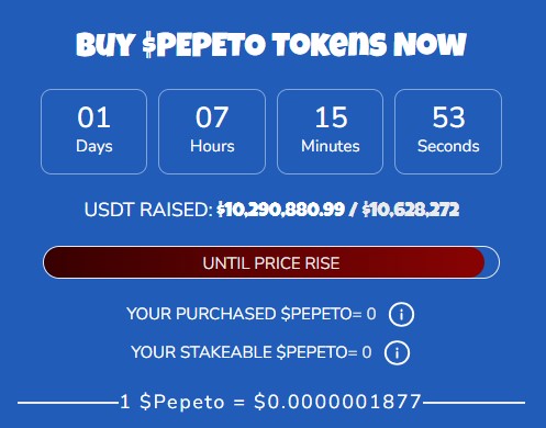 Pepeto Presale update