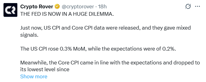 Crypto Rover on CPI and Fed Crypto Rover on CPI and Fed