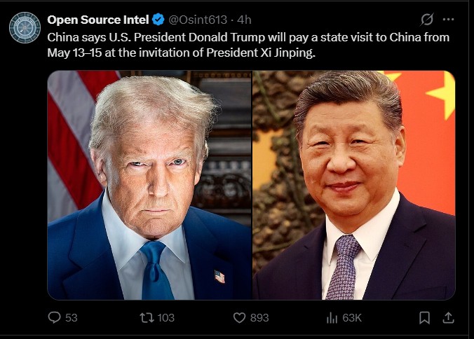 Trump XI meeting This week of May 2026