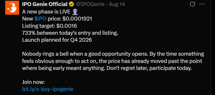 ipo genie official x post