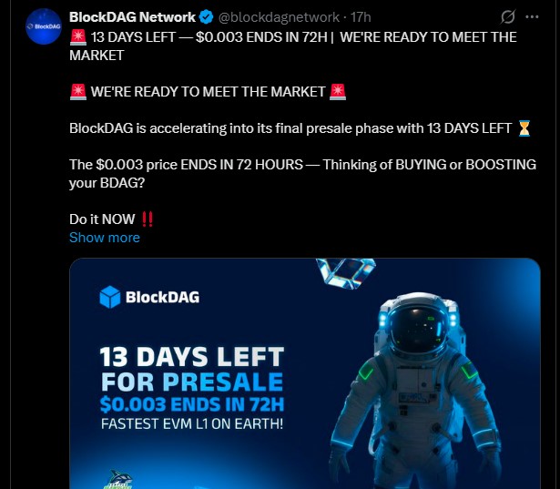 BlockDAG $BDAG Presale Ending