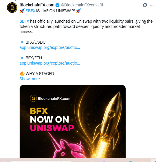 blockchainfx uniswap listing