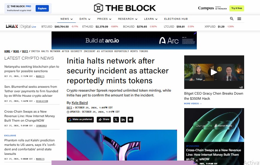 The Initia Security Incident