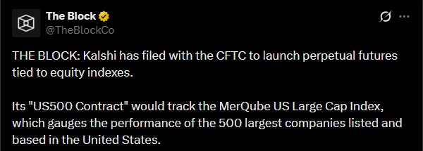 US500 Perpetual Futures Filed With CFTC