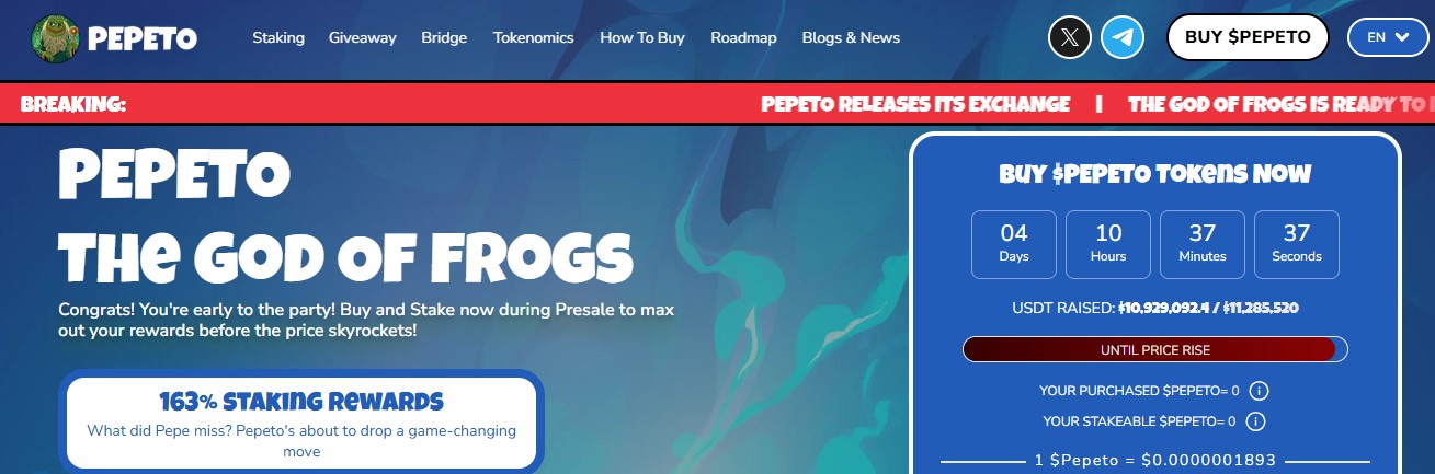 Official Pepeto website Official Pepeto website