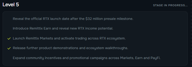Remittix Roadmap Level 5 Remittix Roadmap Level 5