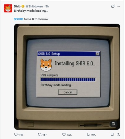 Shiba Inu 6th anniversary birthday countdown post