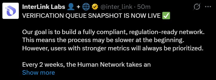 Interlink Network snapshot update