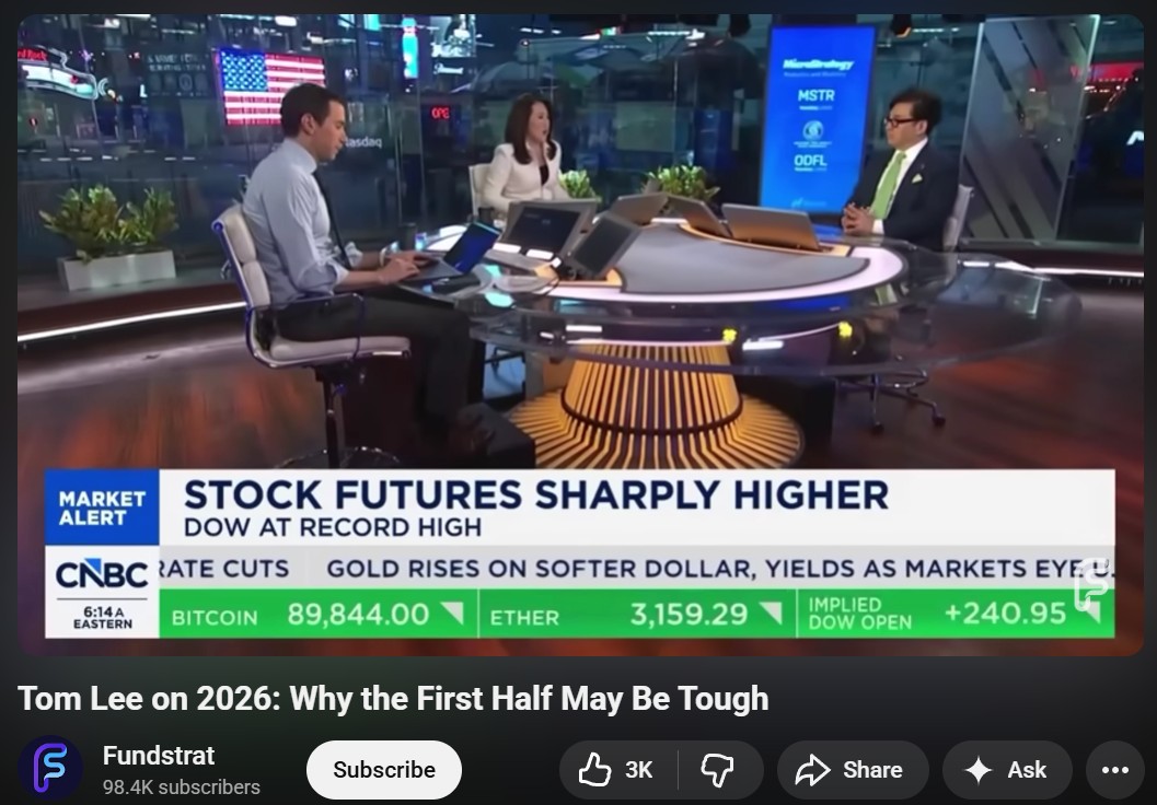 Tom Lee 2026: Bearish First Half, Bullish Second Half