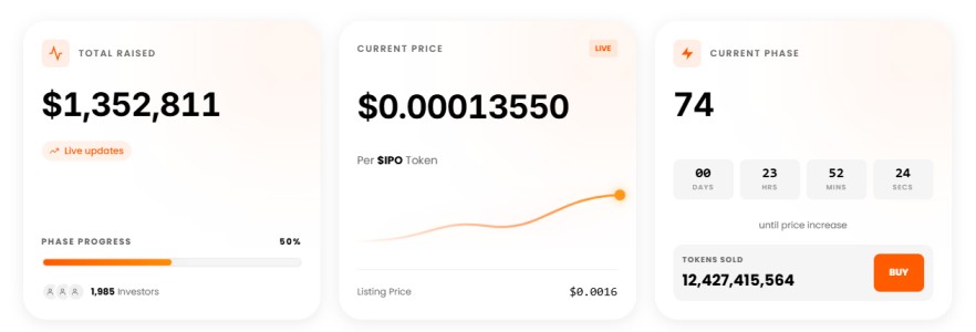 IPO Genie Live Presale Status IPO Genie Live Presale Status