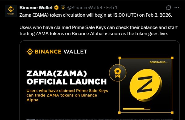 Zama Listing on Binance